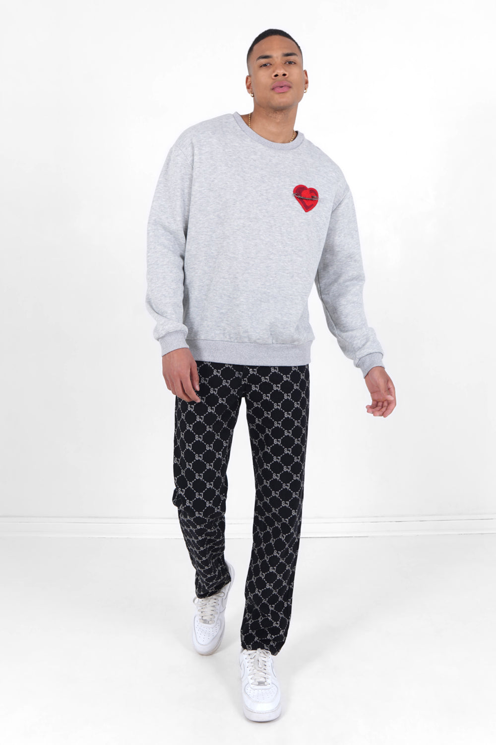 Sixth June - Jean droit monogramme délavé Noir