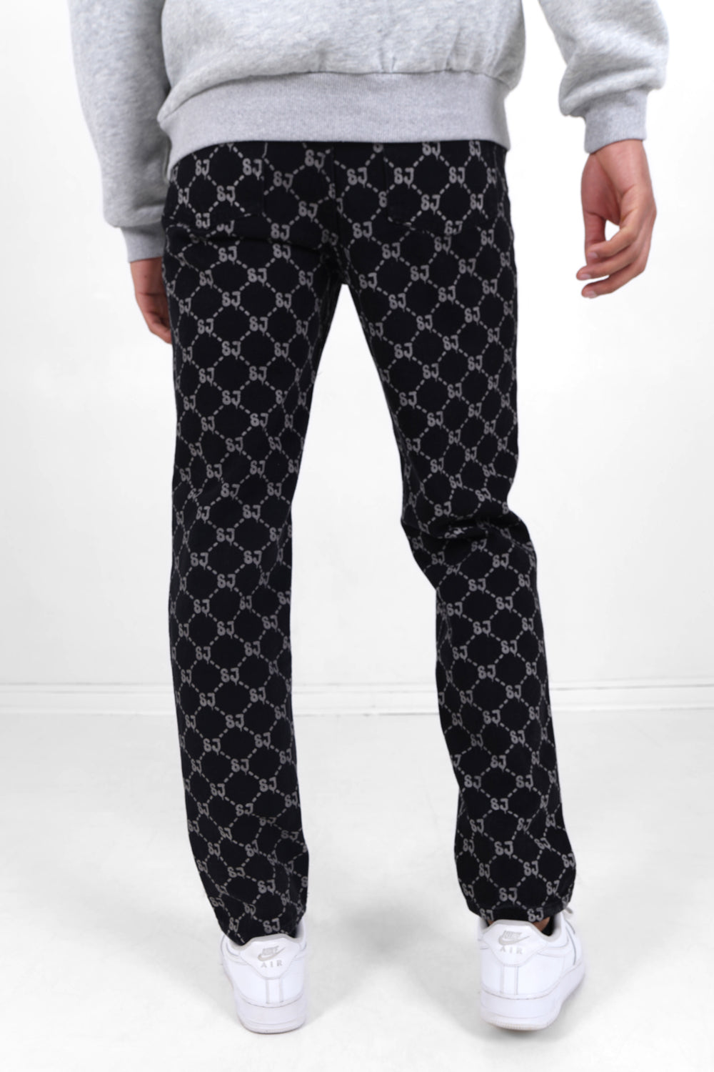 Sixth June - Jean droit monogramme délavé Noir