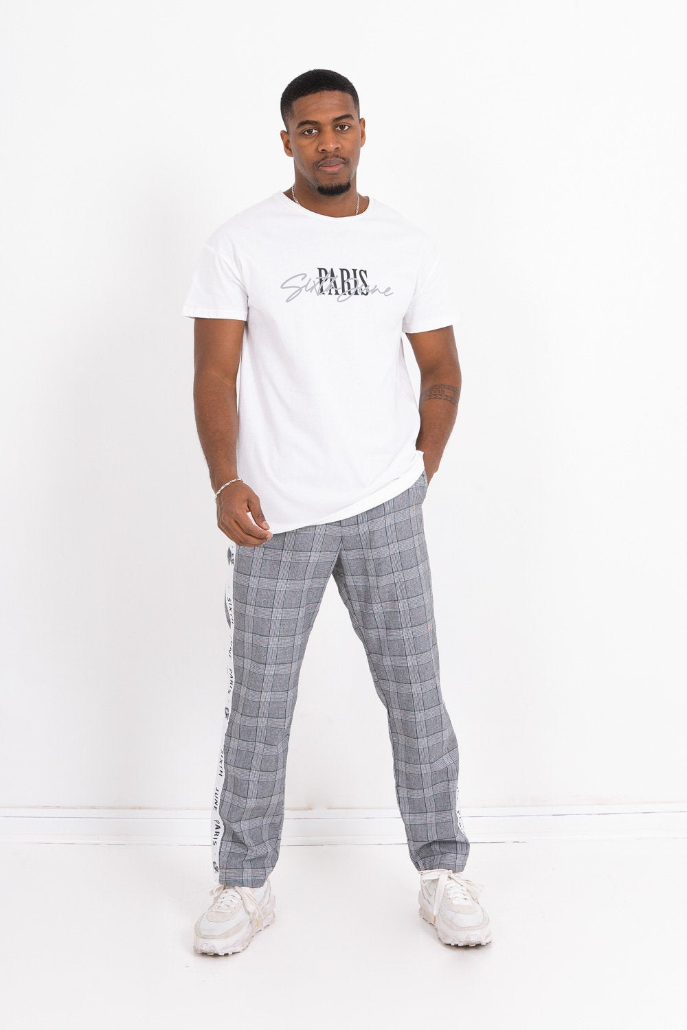 Prince-of-Wales-Hose grauweiß