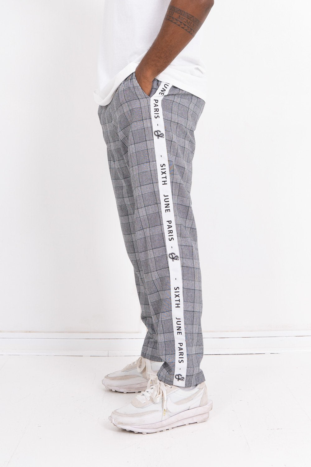 Prince-of-Wales-Hose grauweiß