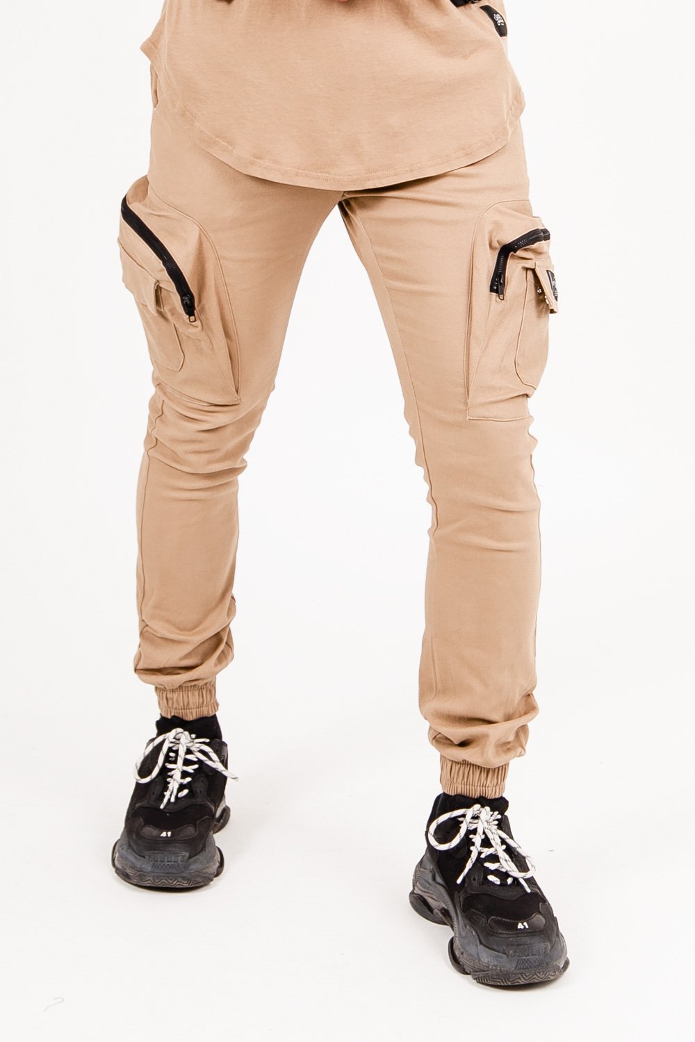 Pantalon poches cargo beige