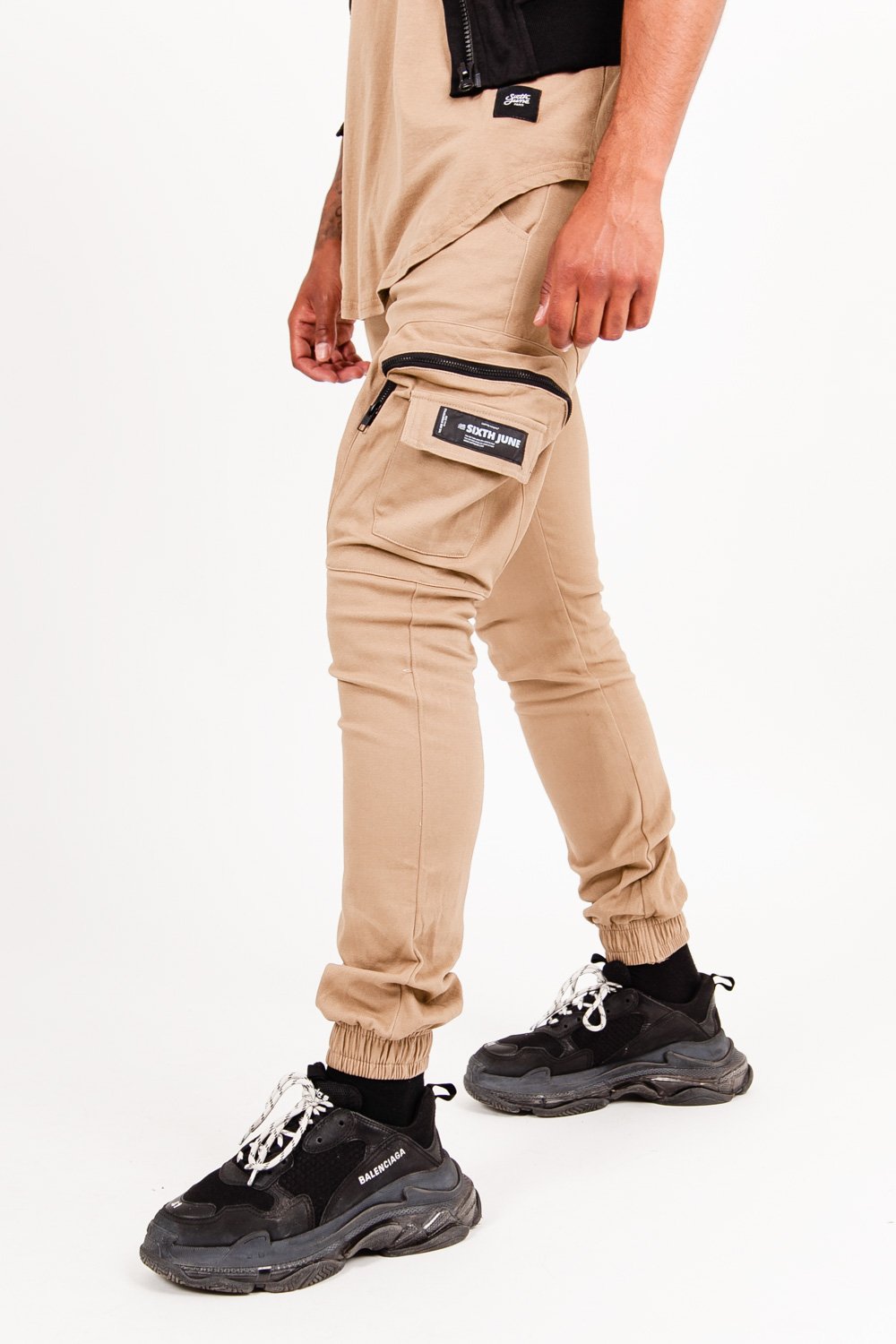 Pantalon poches cargo beige