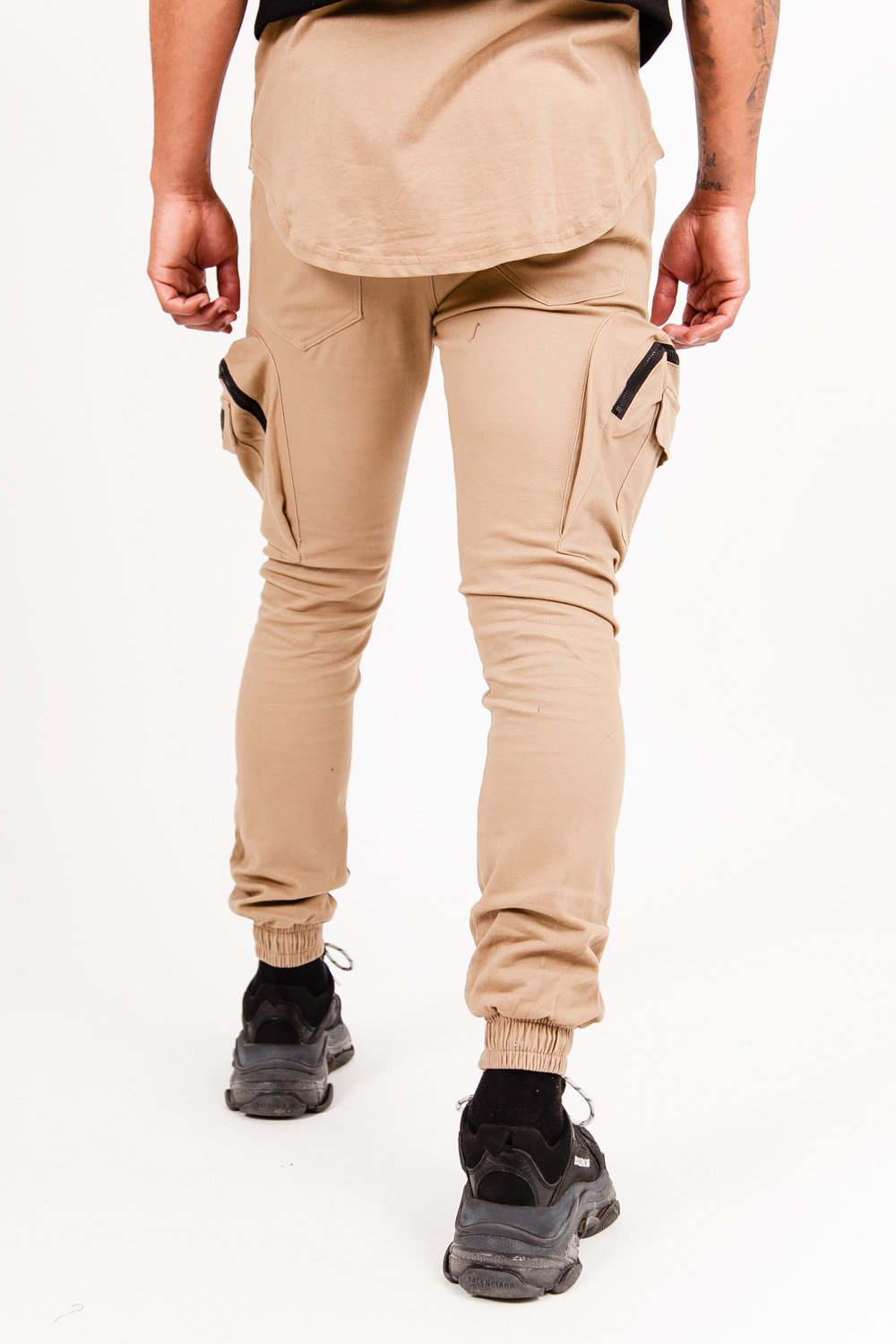 Pantalon poches cargo beige