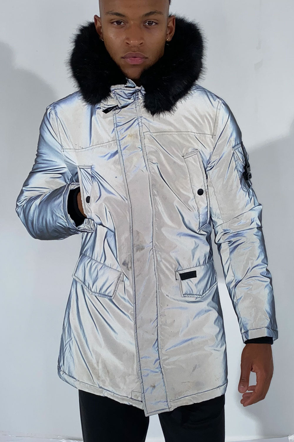 Sixth June - Parka réfléchissante fourrure noir