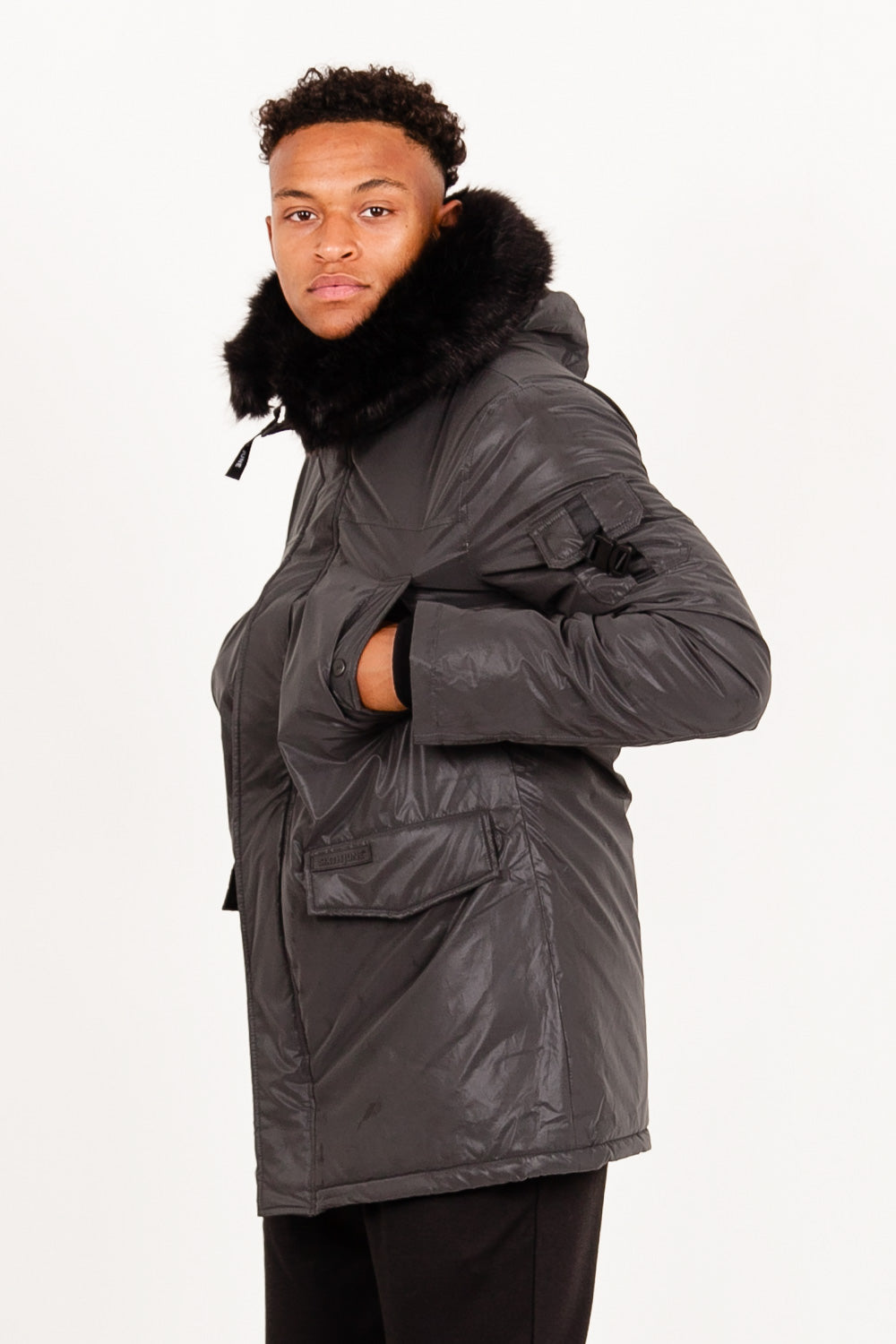 Sixth June - Parka réfléchissante fourrure noir