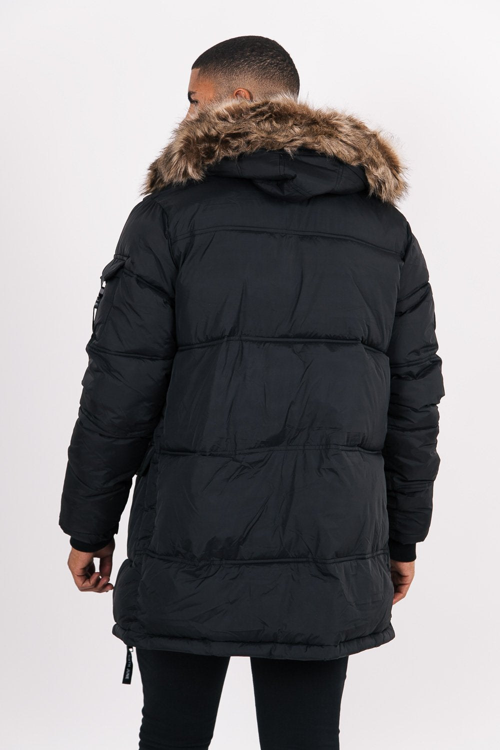 Sixth June - Doudoune longue fourrure Noir