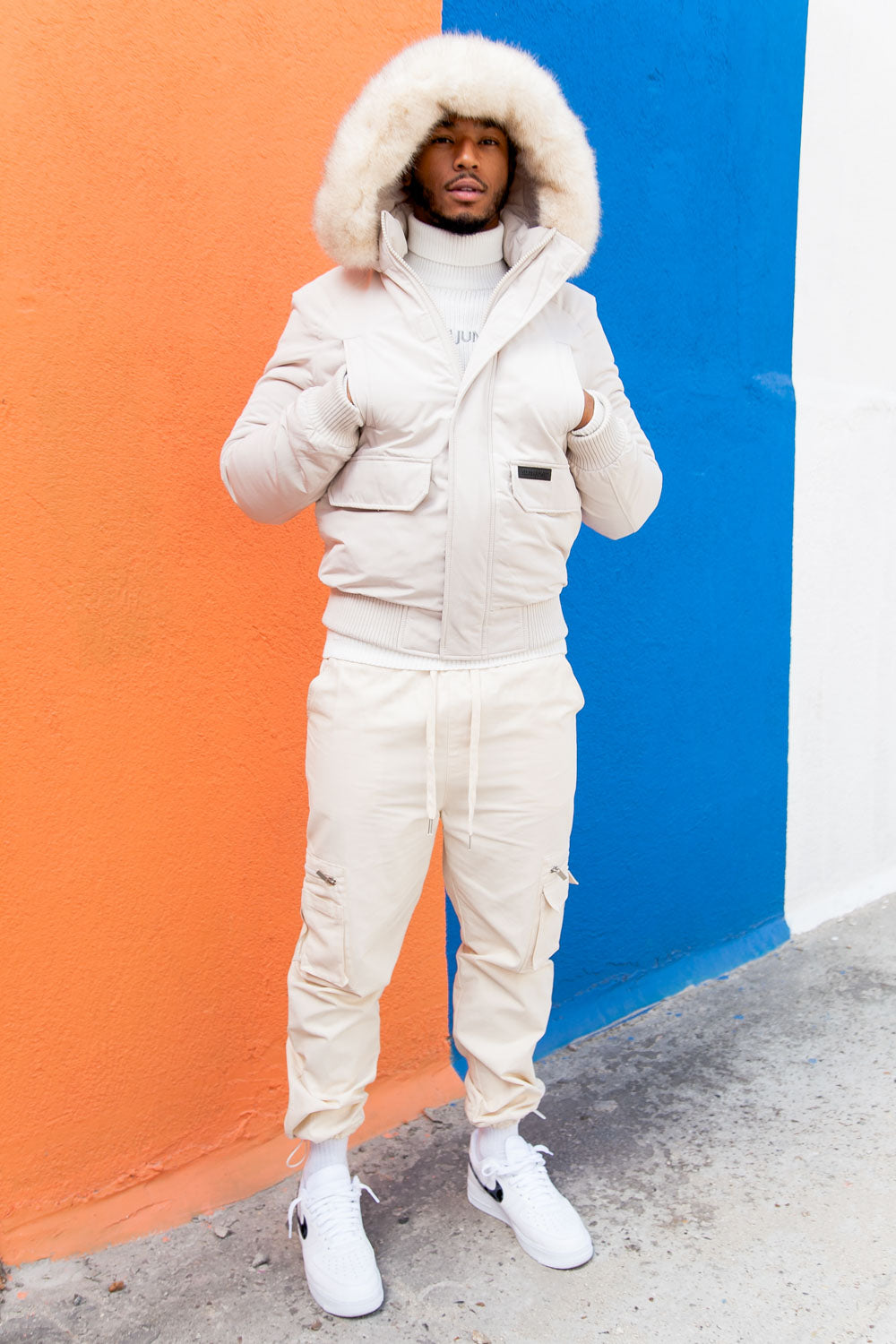 Sixth June - Parka courte fourrure Beige clair