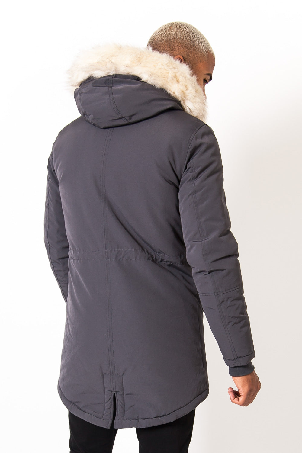 Sixth June - Parka nylon doublure fourrure gris foncé beige