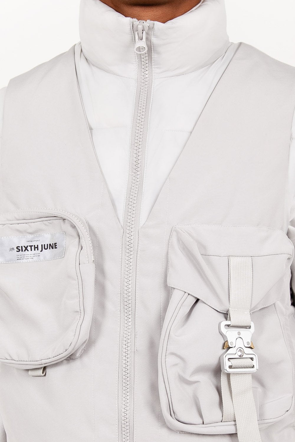 Sixth June - Veste sans manches matelassée tactique Gris clair