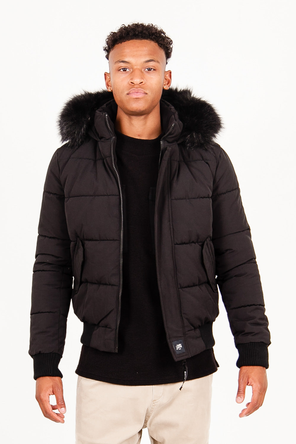 Sixth June - Doudoune courte fourrure doublure Noir