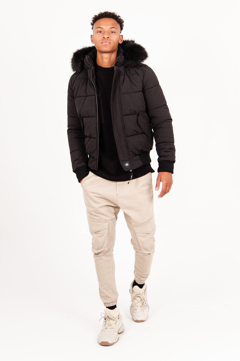 Sixth June - Doudoune courte fourrure doublure Noir