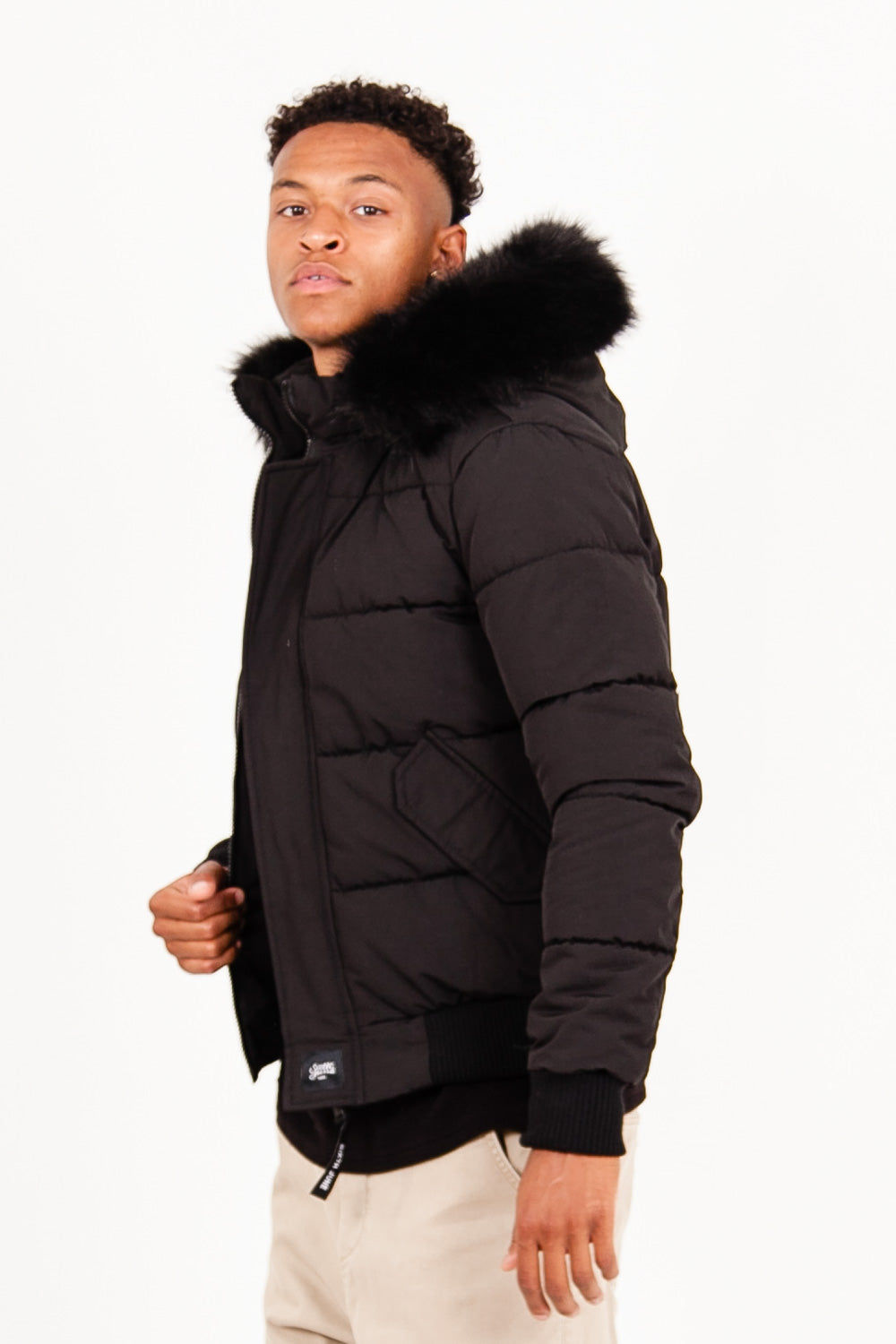 Sixth June - Doudoune courte fourrure doublure Noir