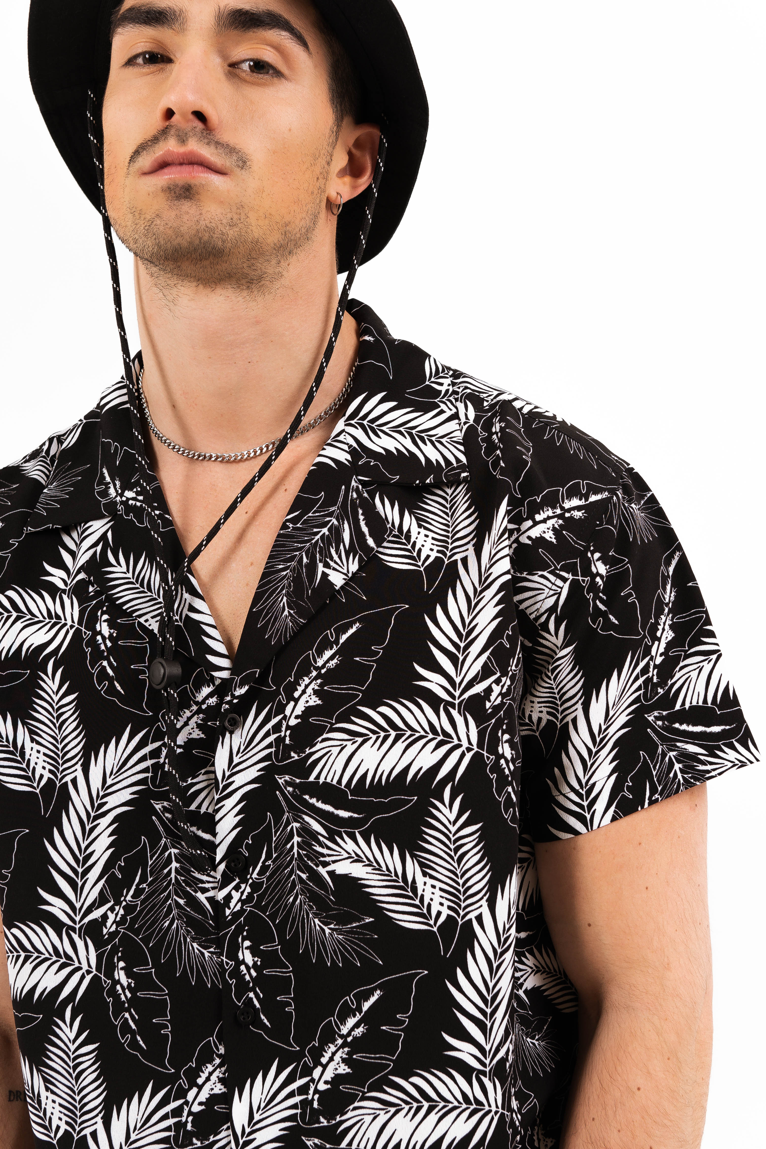 Sixth June - Chemisette tropical décontractée noir