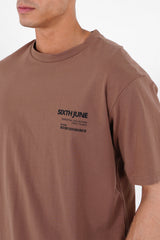 Sixth June - T-shirt barcode Marron
