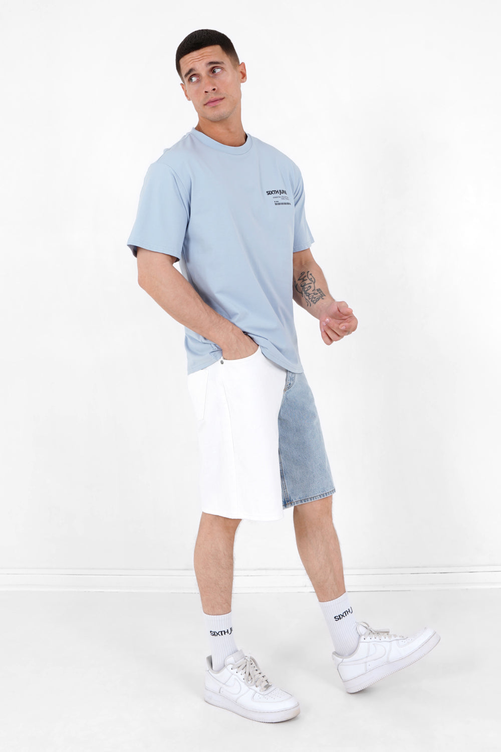 Sixth June - T-shirt barcode Bleu