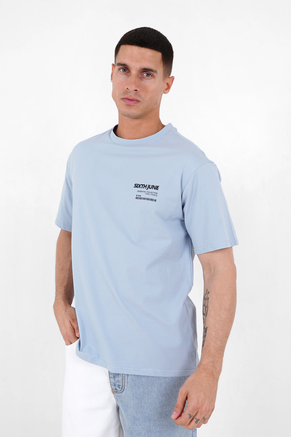 Sixth June - T-shirt barcode Bleu