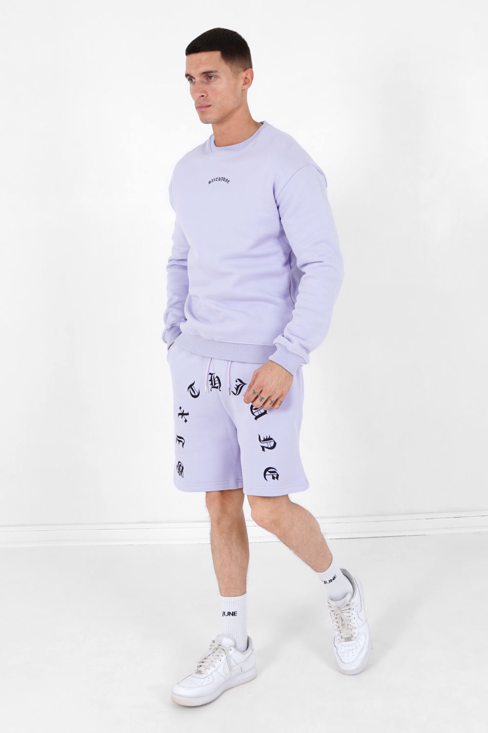 Sixth June - Sweat logo gothique Violet clair