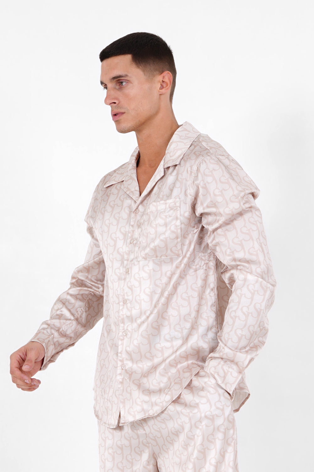 Sixth June - Chemise satinée monogramme Beige