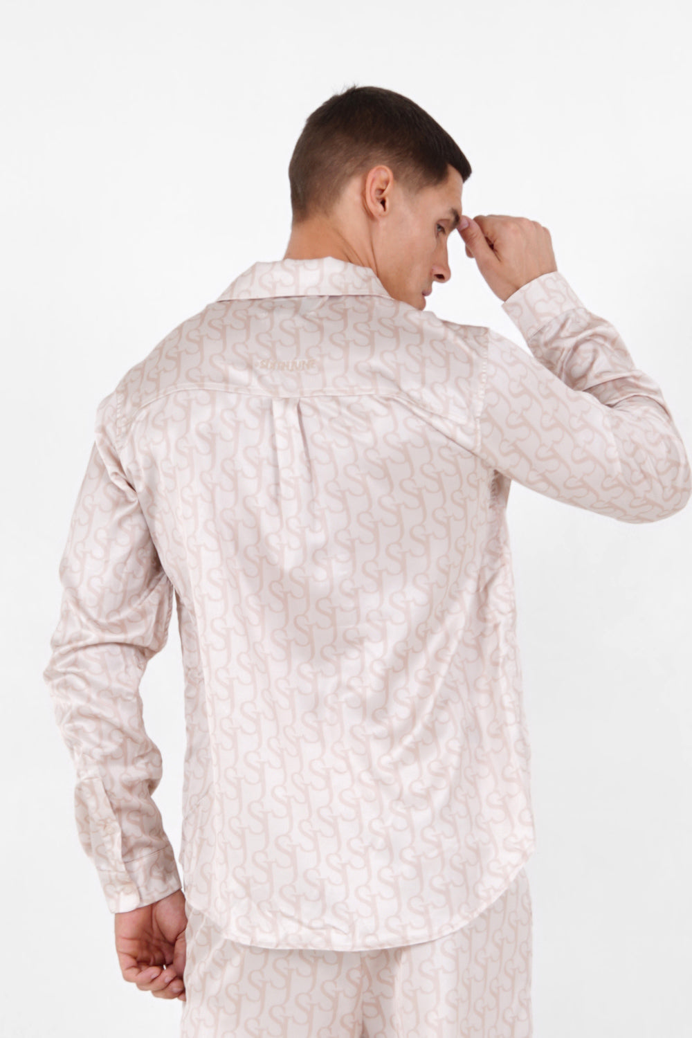 Sixth June - Chemise satinée monogramme Beige