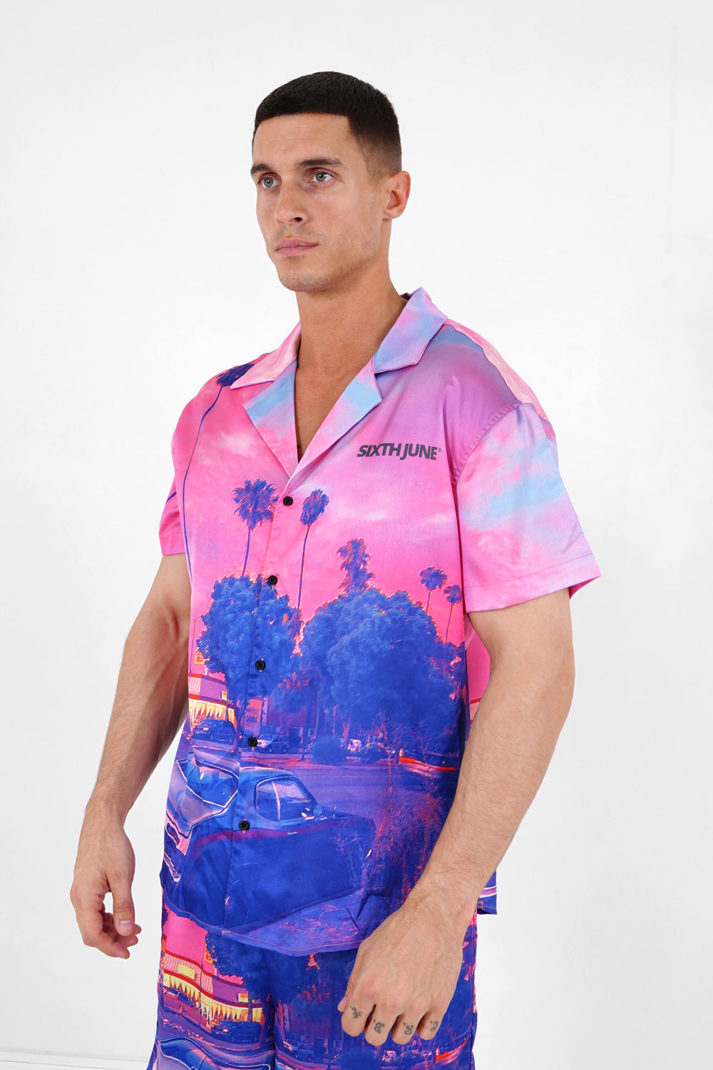 Sixth June - Chemise satiné sunset Rose