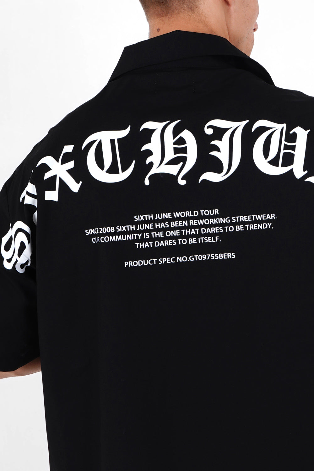 Sixth June - Chemise oversize logo gothique Noir