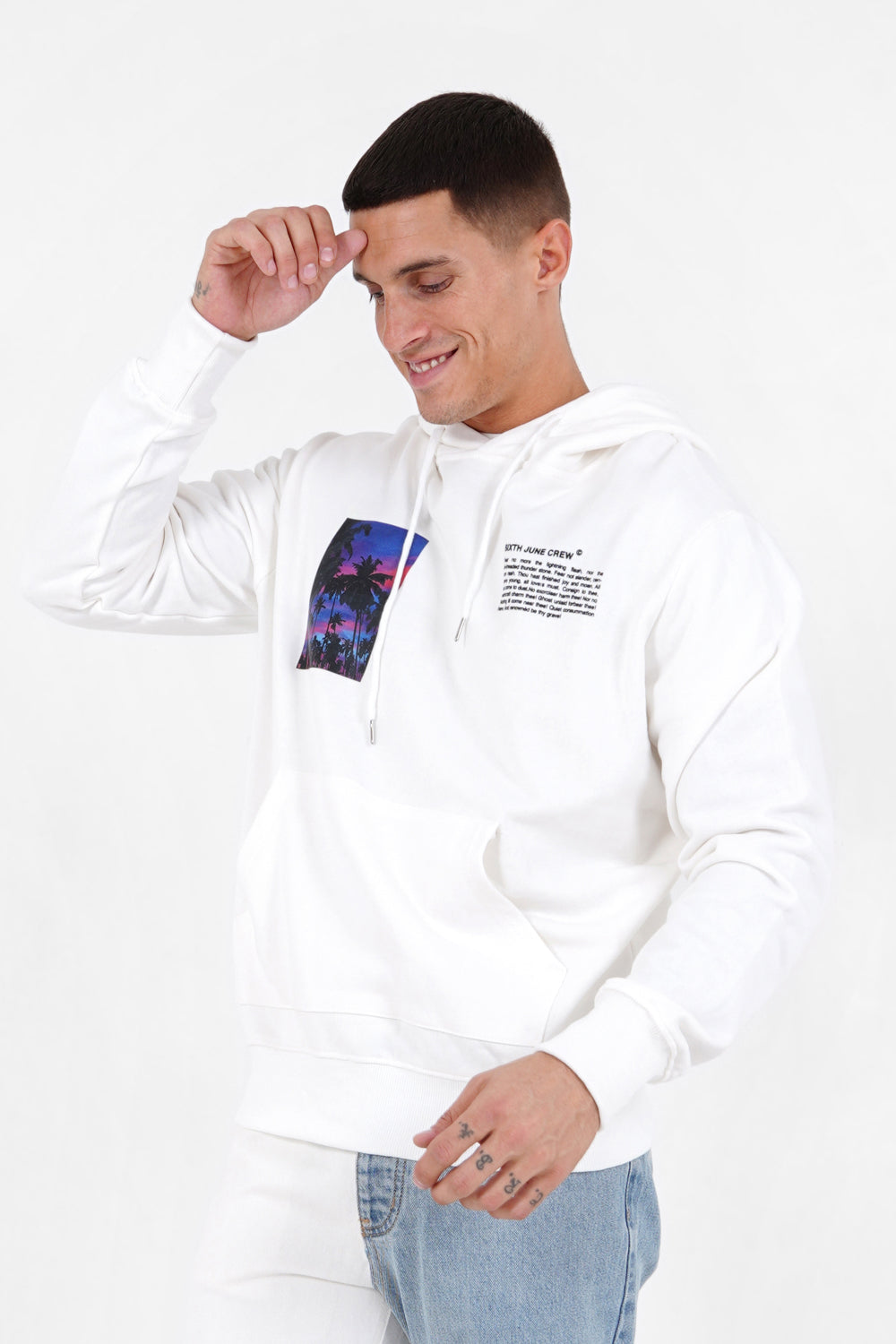 Sixth June - Sweat capuche imprimé sunset Blanc