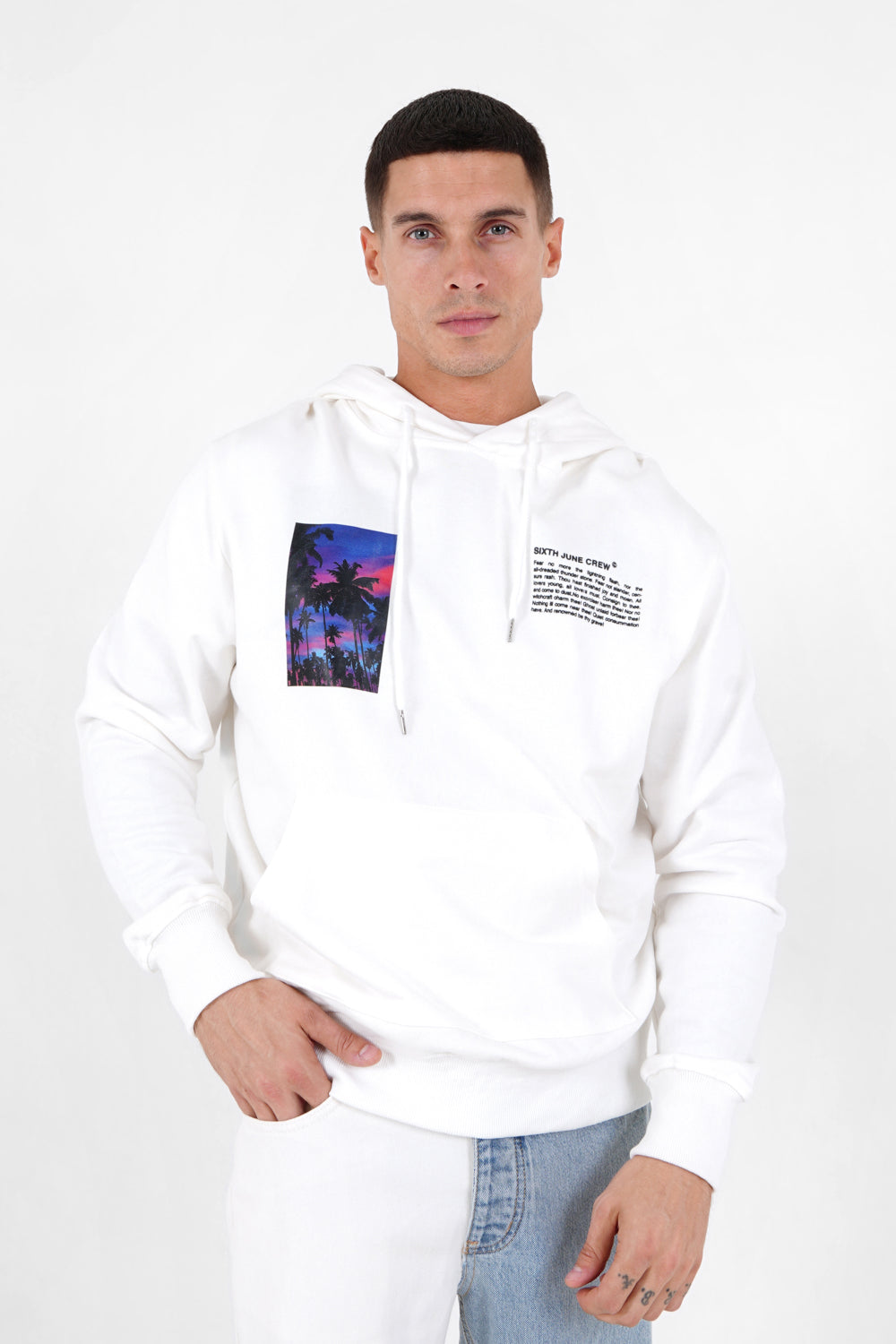 Sixth June - Sweat capuche imprimé sunset Blanc