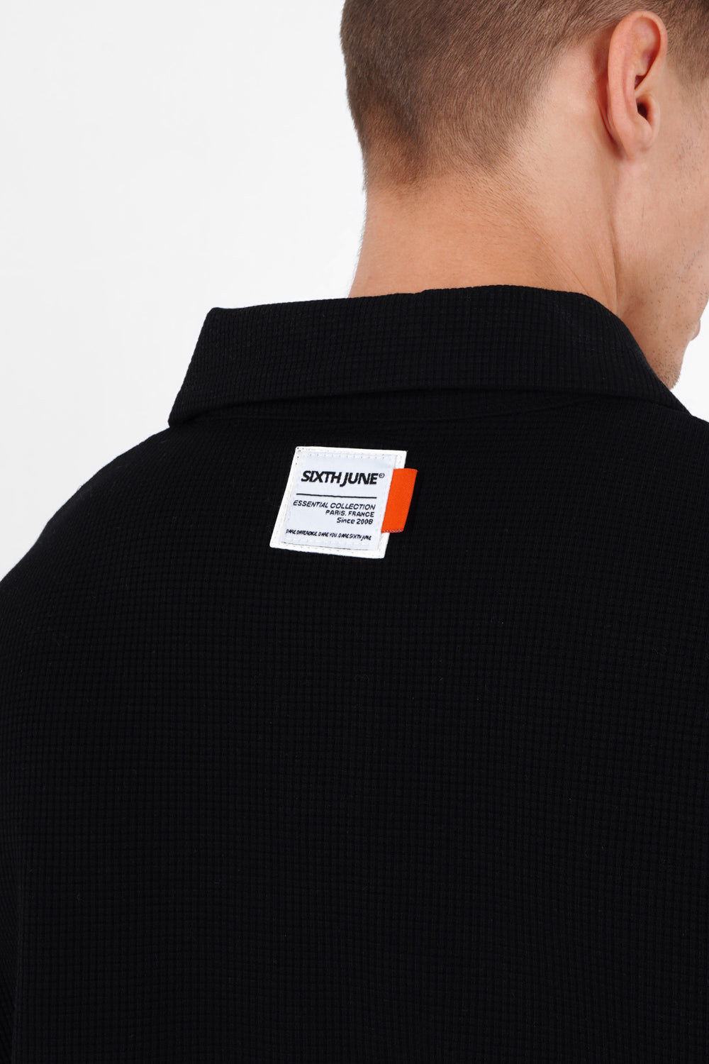 Sixth June - Polo gaufré oversize Noir