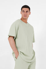 Sixth June - T-shirt gaufré oversize Vert clair