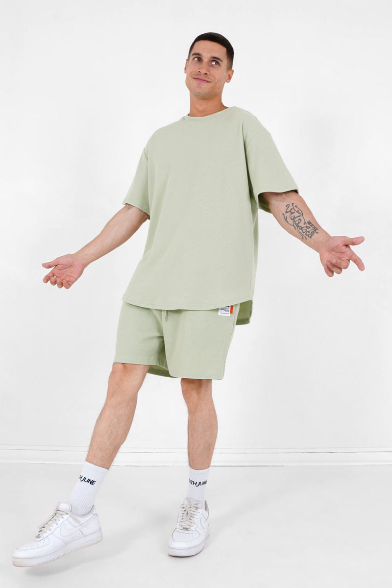 Sixth June - T-shirt gaufré oversize Vert clair