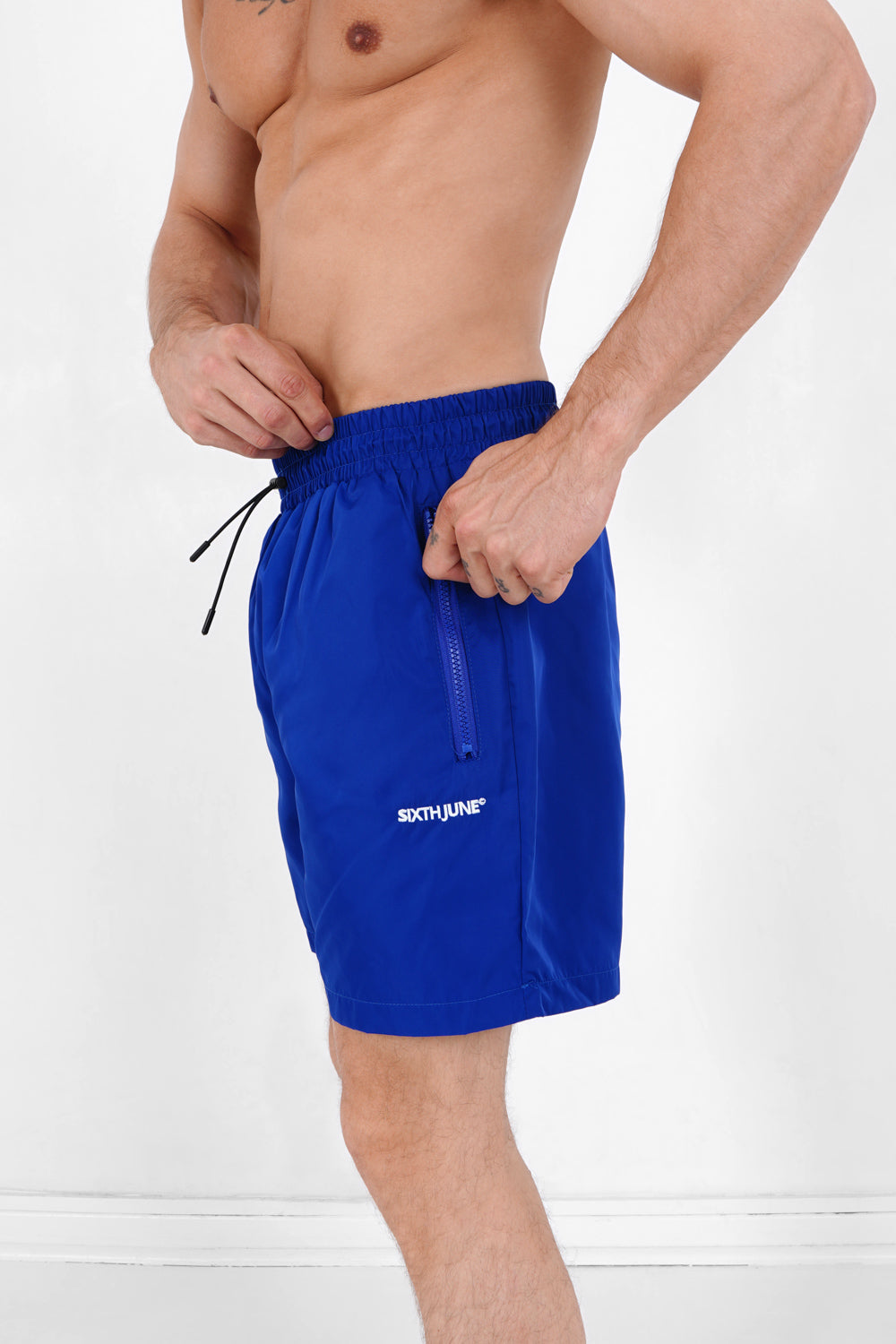 Sixth June - Short de bain logo Bleu foncé