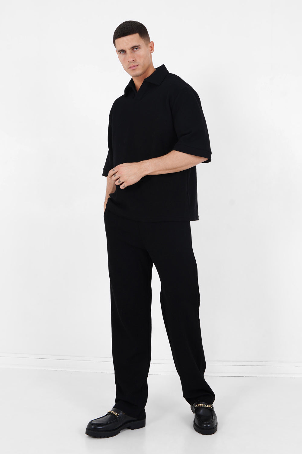 Sixth June - Pantalon gaufré droit Noir