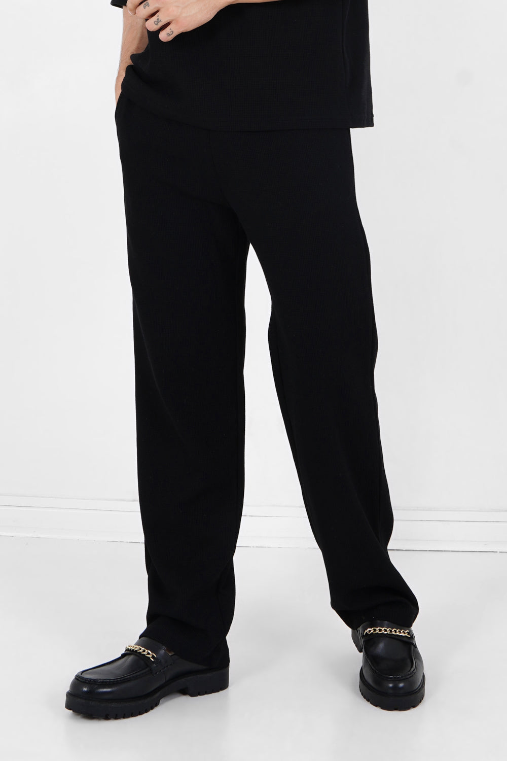 Sixth June - Pantalon gaufré droit Noir