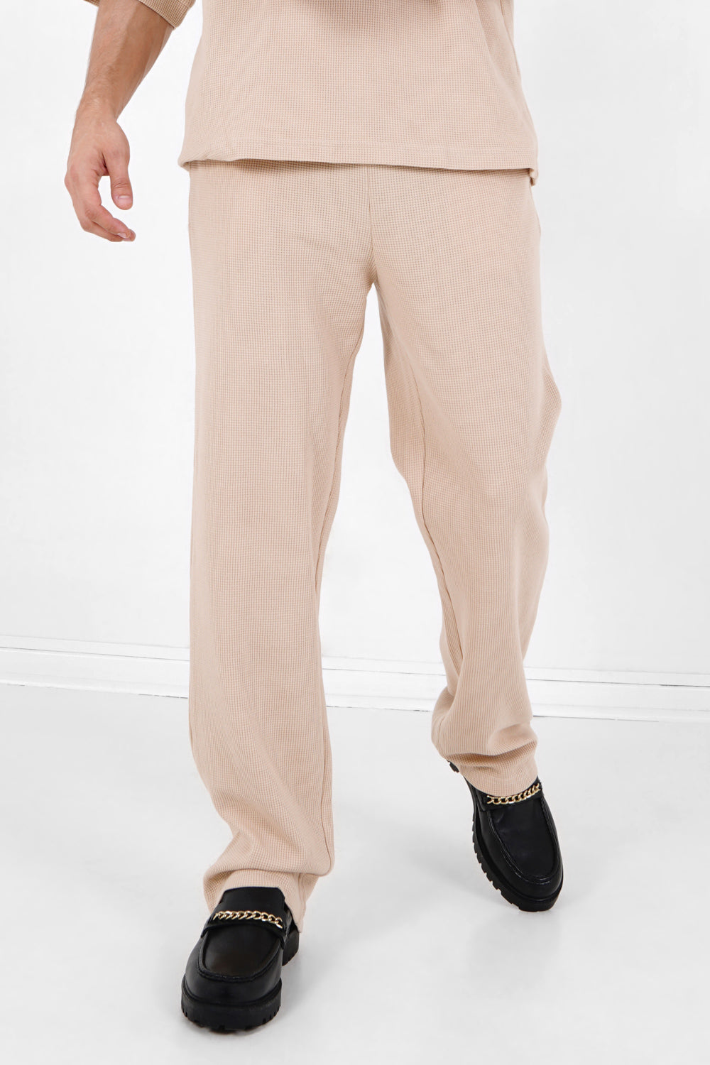 Sixth June - Pantalon gaufré droit Beige