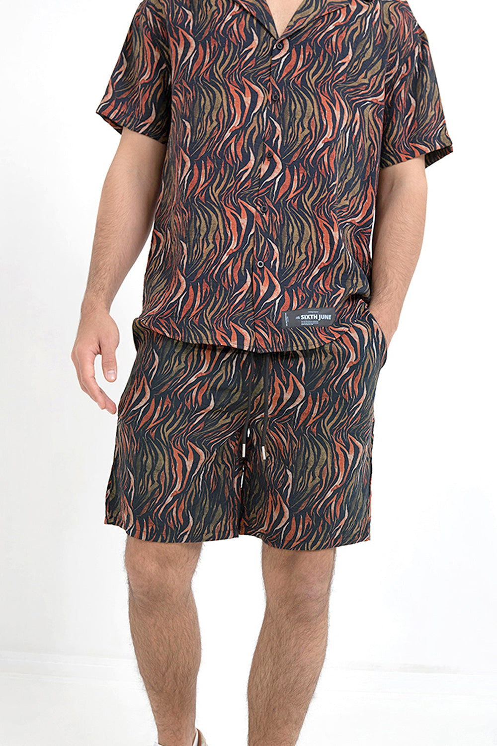 Sixth June - Short savane feuillage Noir