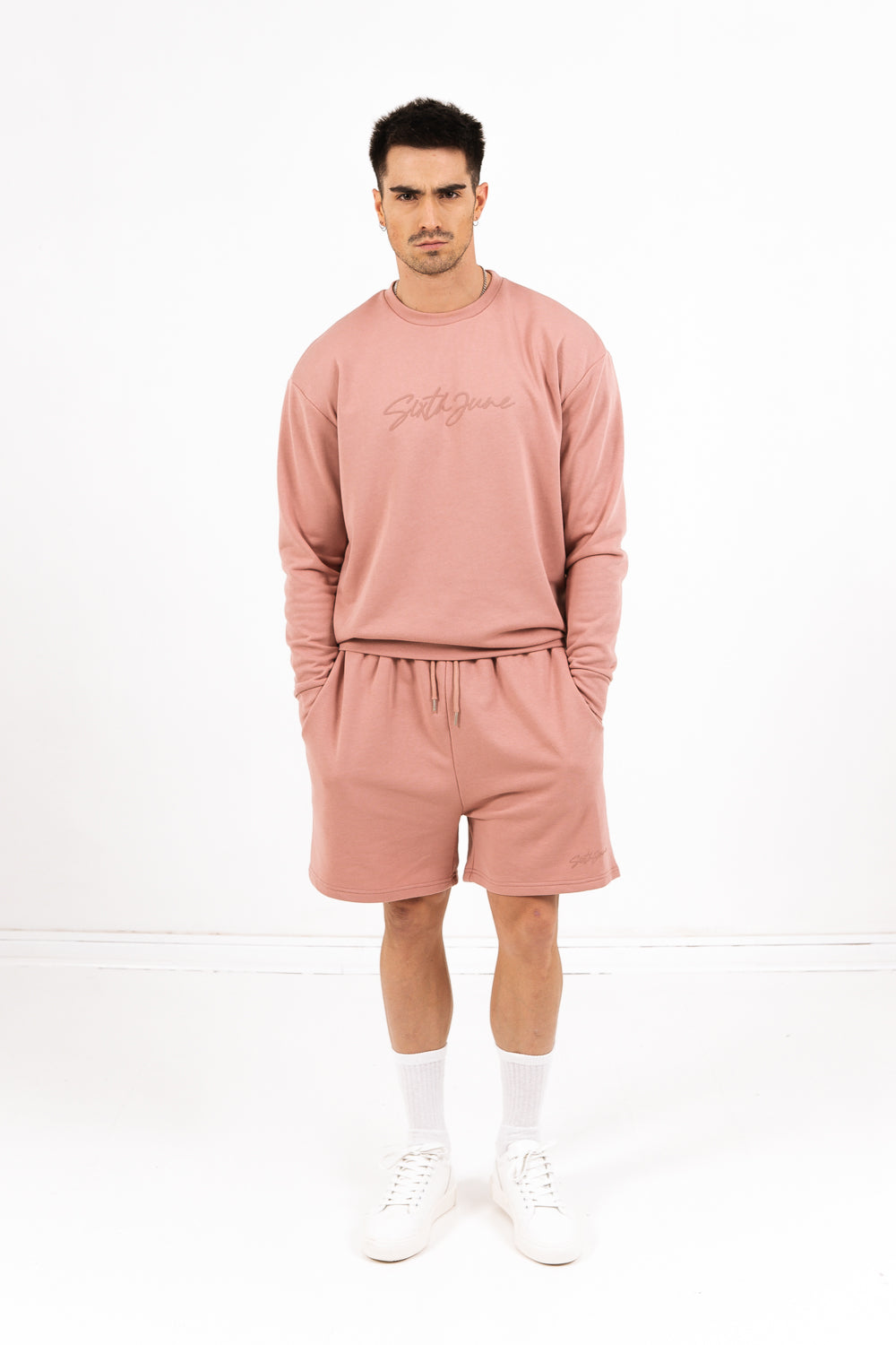 Sixth June - Short logo signature Rose foncé