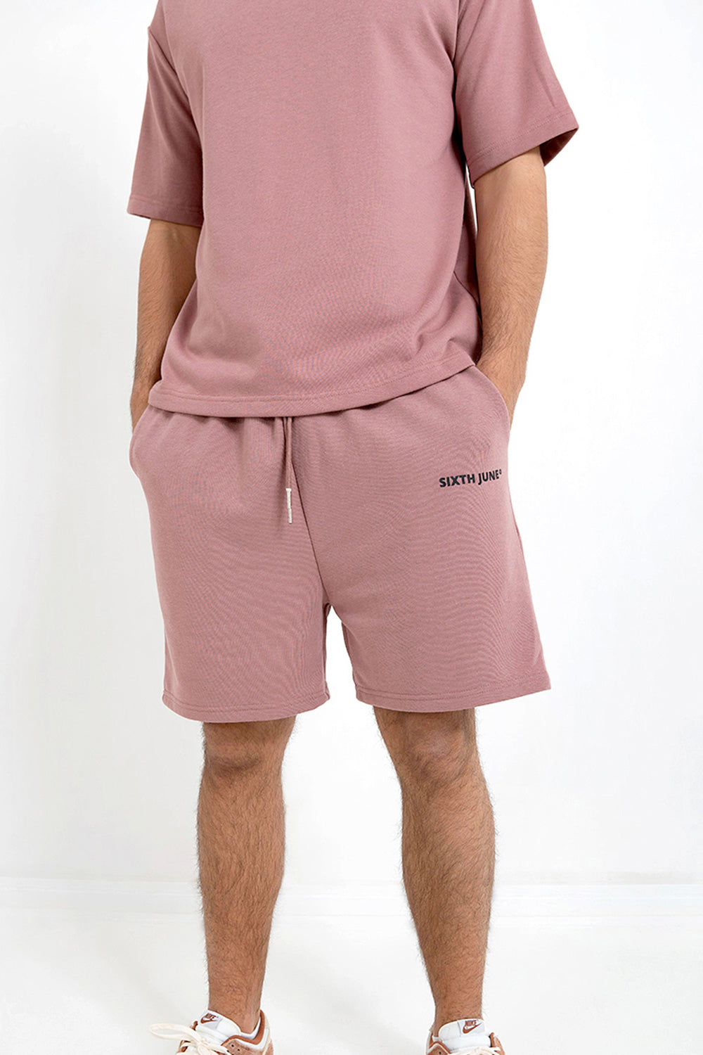 Sixth June - Short essential logo Rose foncé