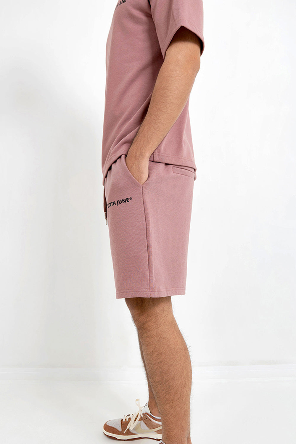 Sixth June - Short essential logo Rose foncé