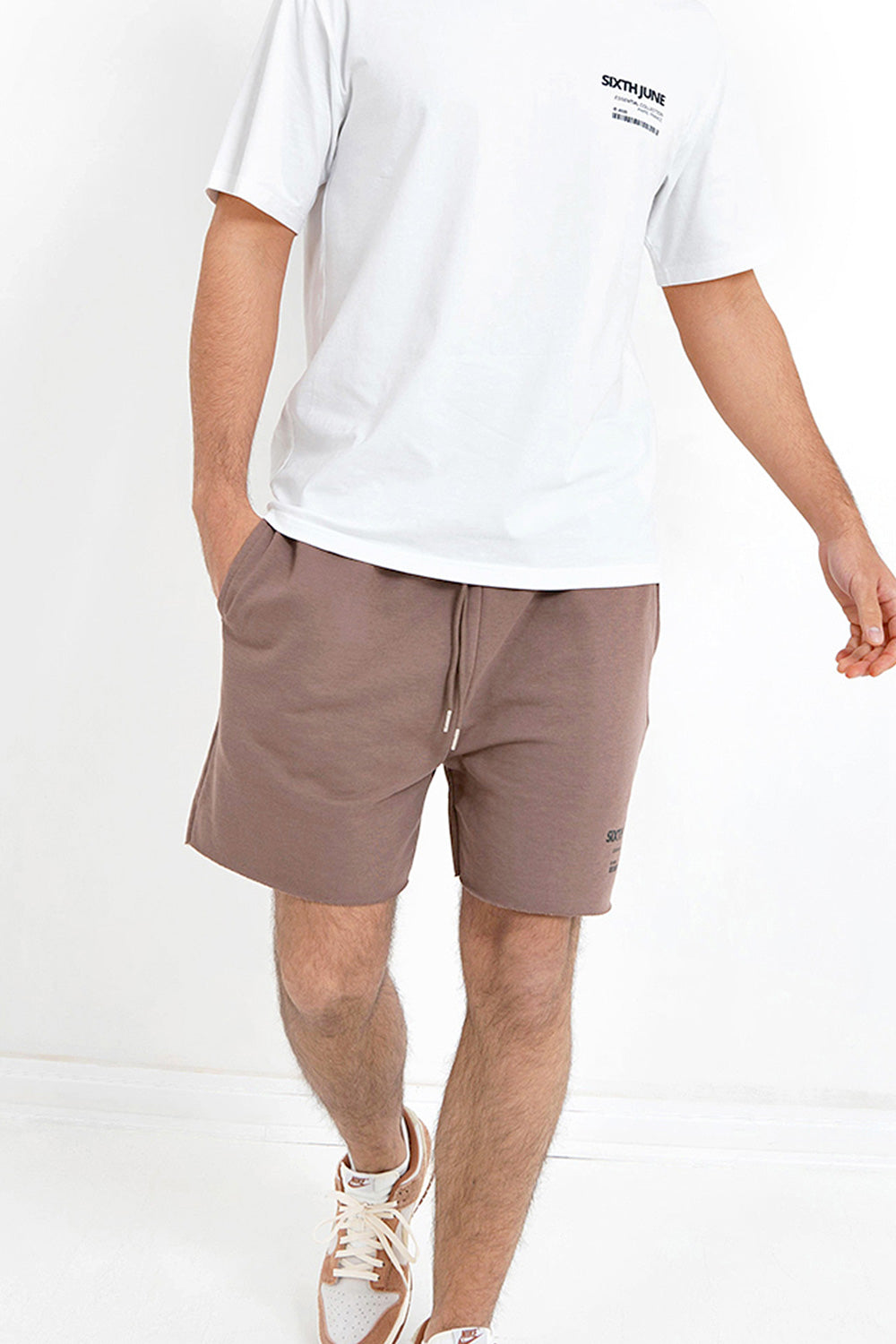 Sixth June - Short barcode bords francs Marron foncé