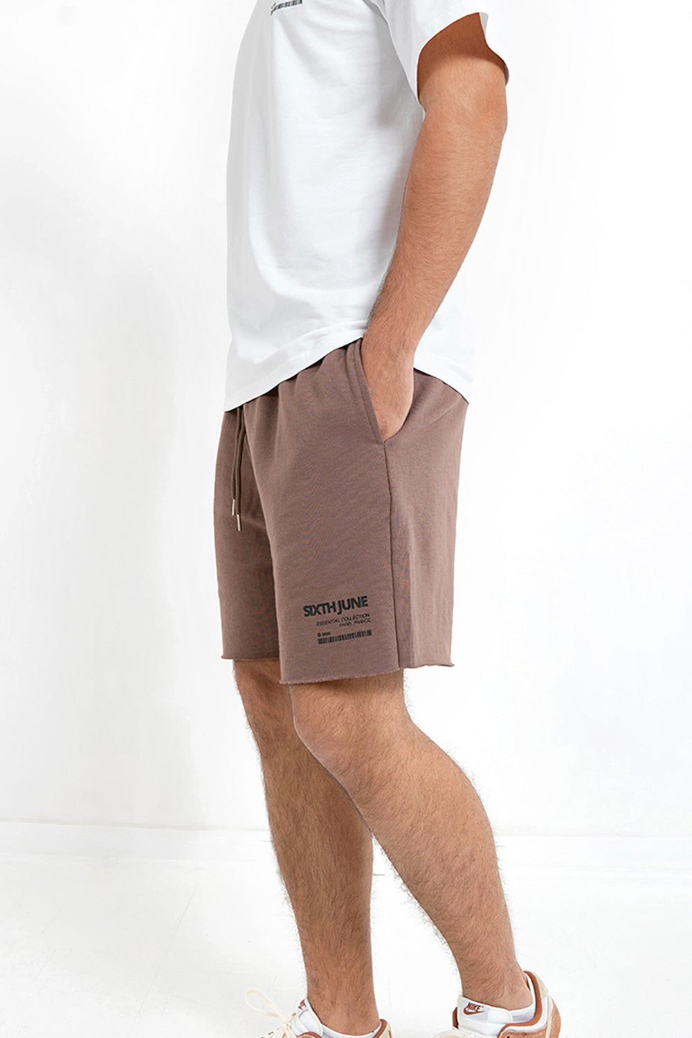 Sixth June - Short barcode bords francs Marron foncé