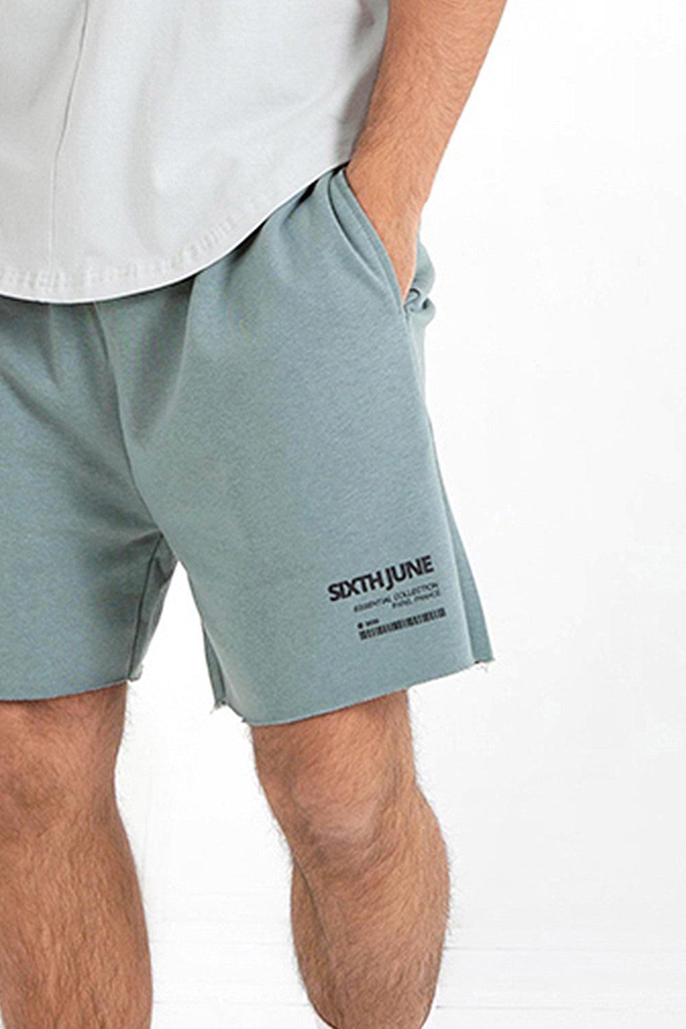 Sixth June - Short barcode bords francs Vert foncé