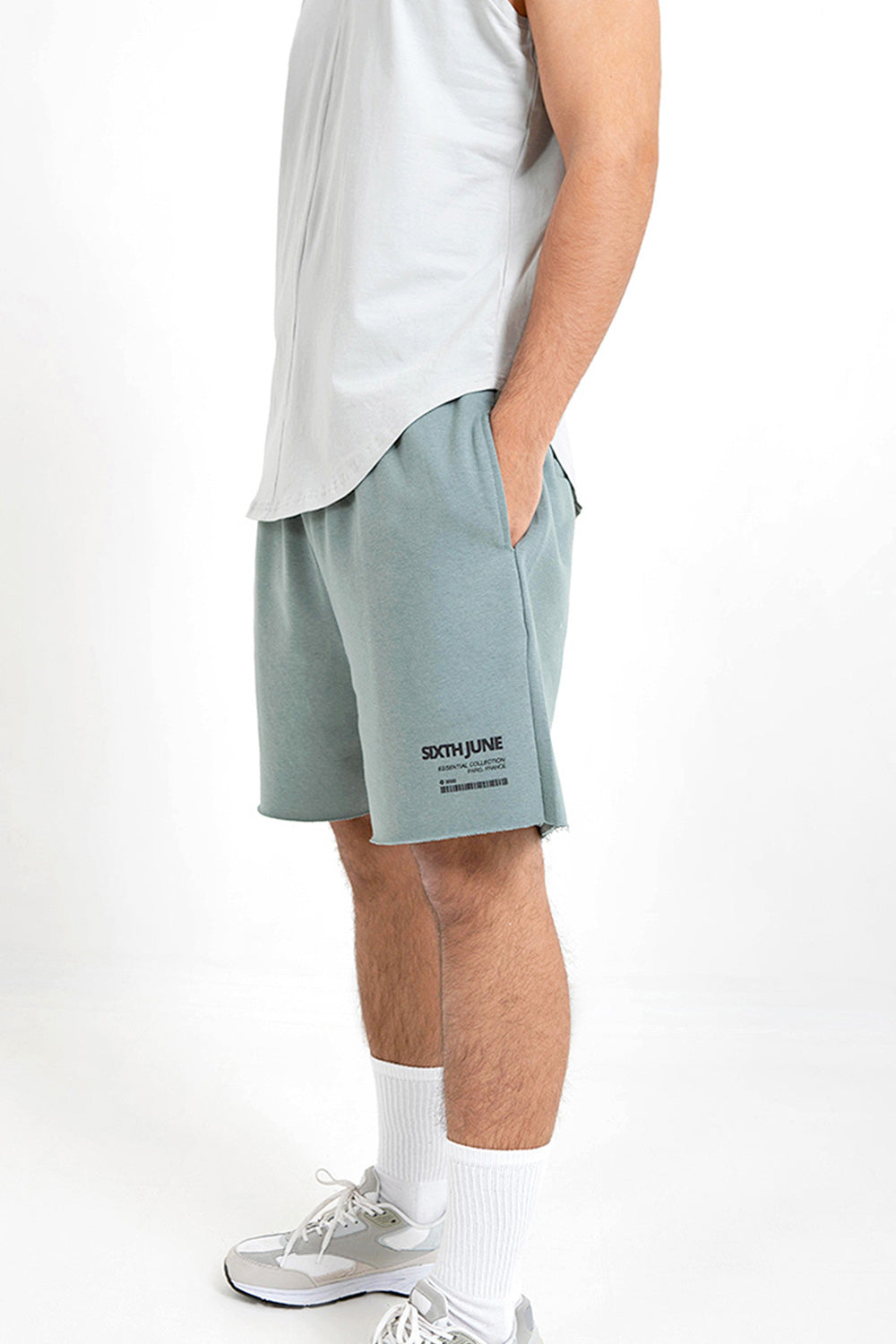 Sixth June - Short barcode bords francs Vert foncé