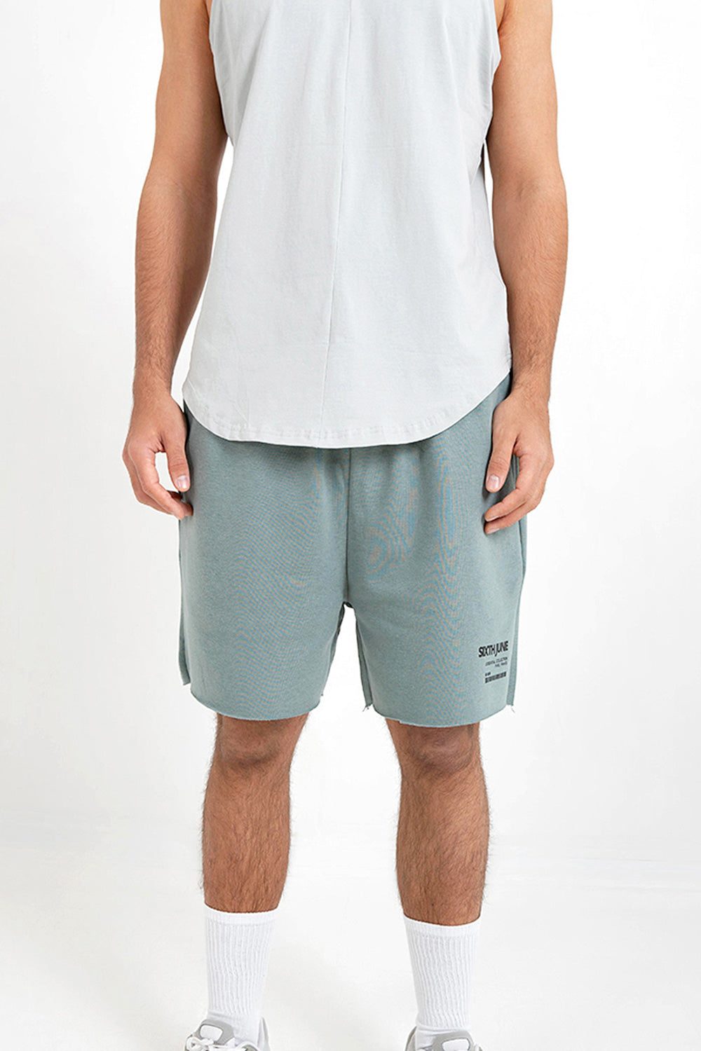 Sixth June - Short barcode bords francs Vert foncé