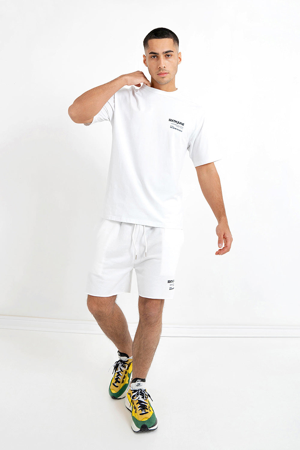 Sixth June - Short barcode bords francs Blanc