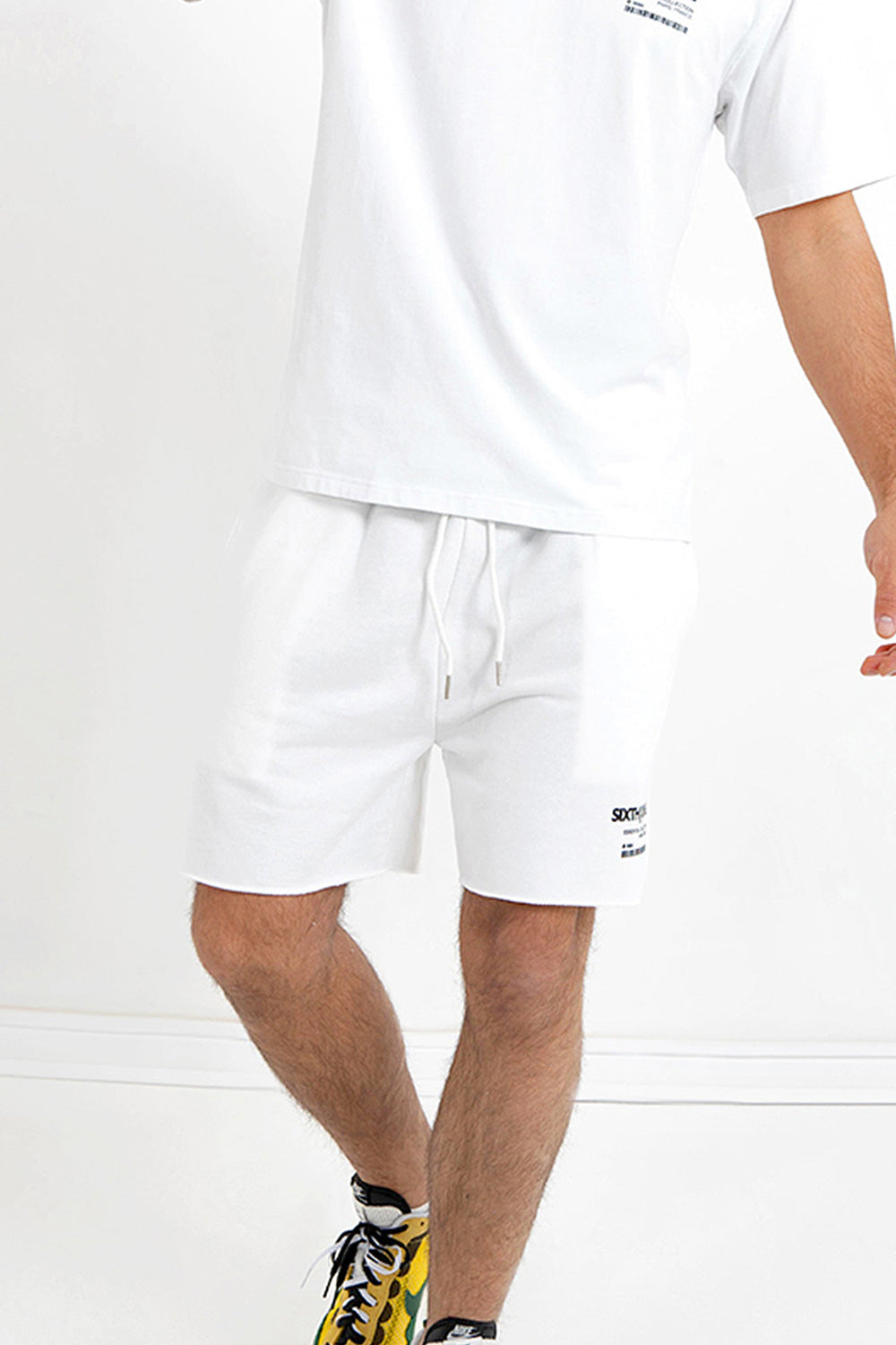 Sixth June - Short barcode bords francs Blanc