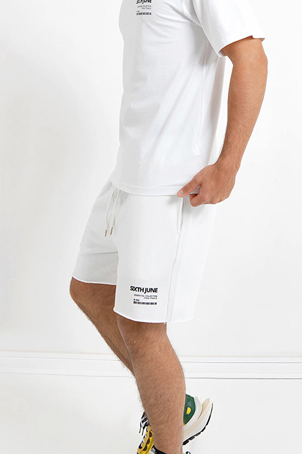 Sixth June - Short barcode bords francs Blanc