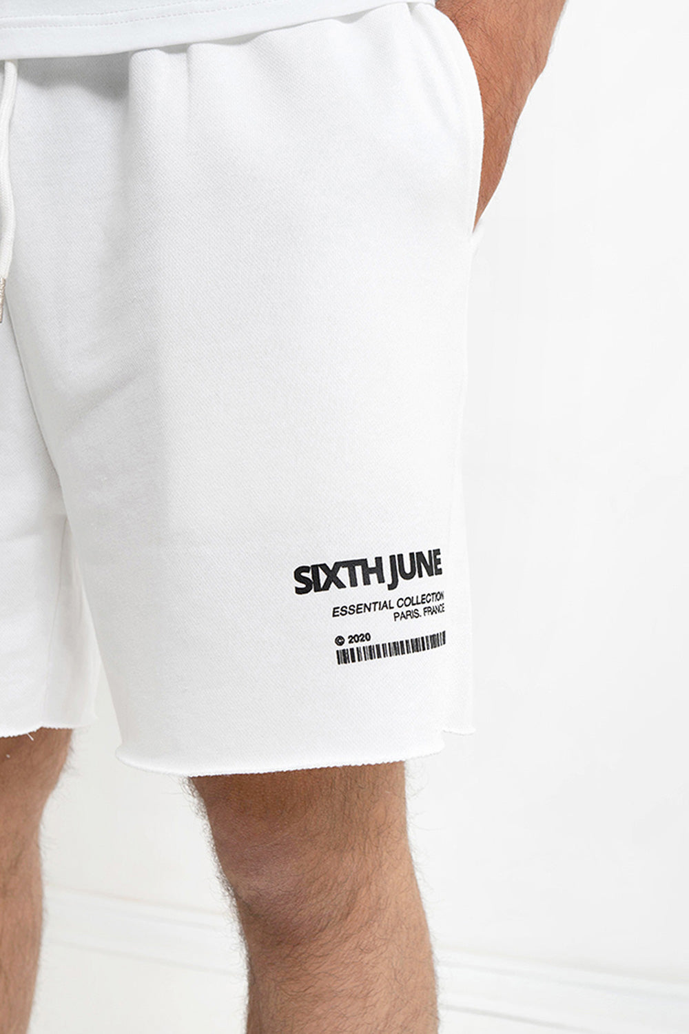 Sixth June - Short barcode bords francs Blanc