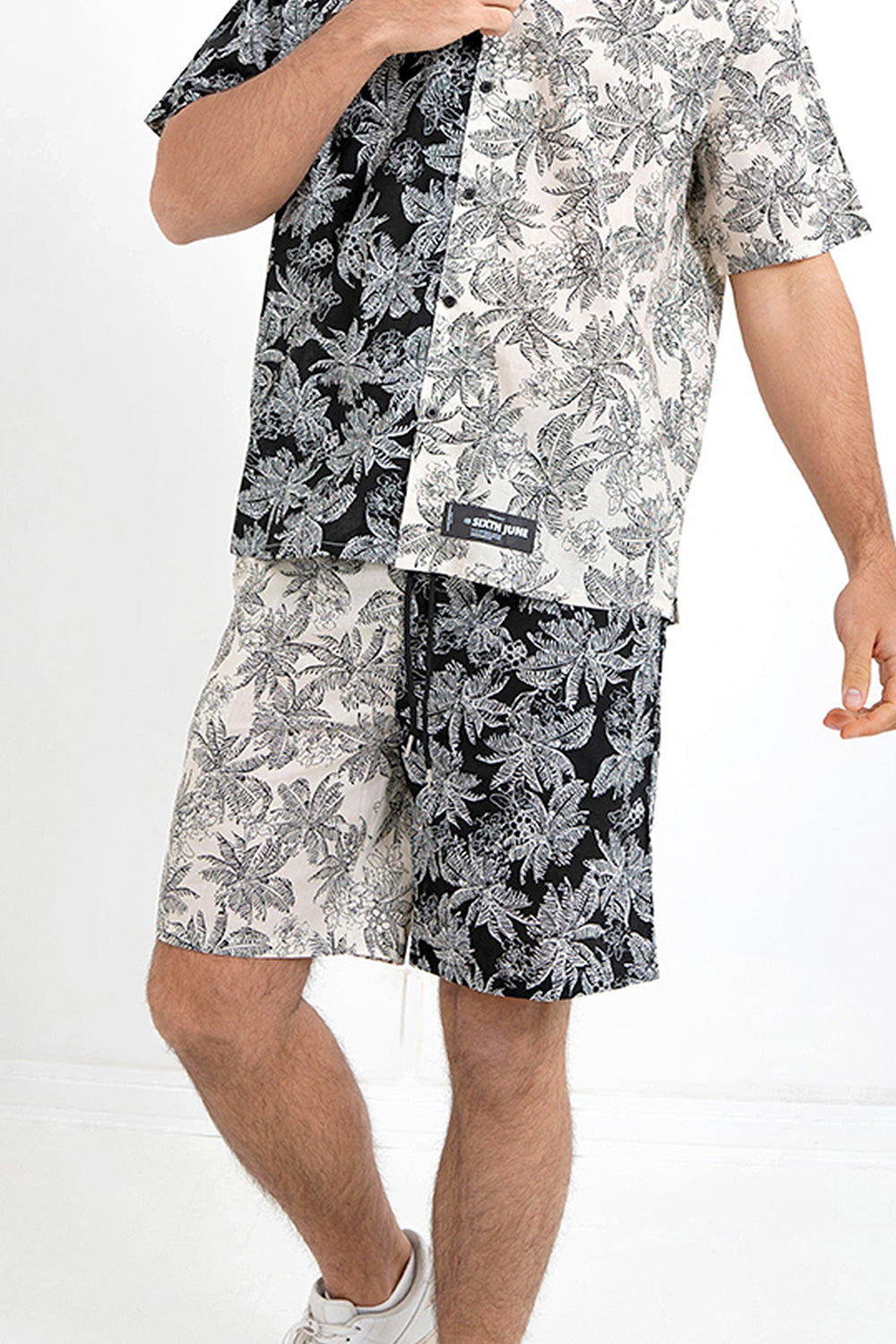 Sixth June - Short tropical bicolore Beige