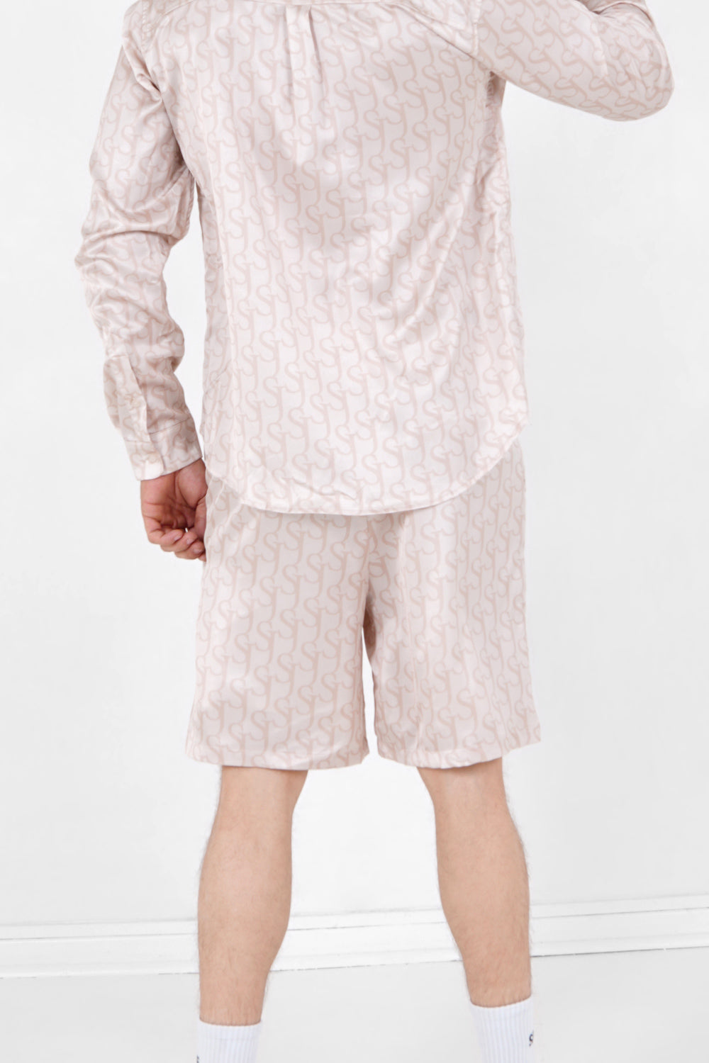 Sixth June - Short satiné monogramme Beige