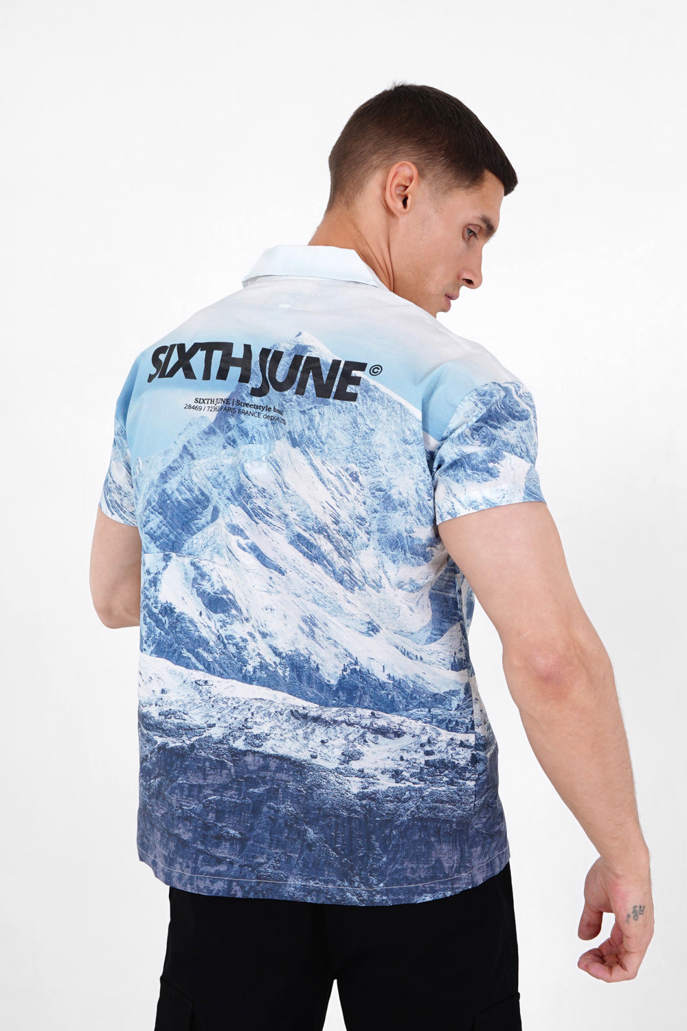 Sixth June - Chemise imprimé montagne Bleu